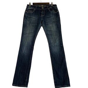 NV Jeans Distressing Medium Wash Skinny Straight Leg Size 13